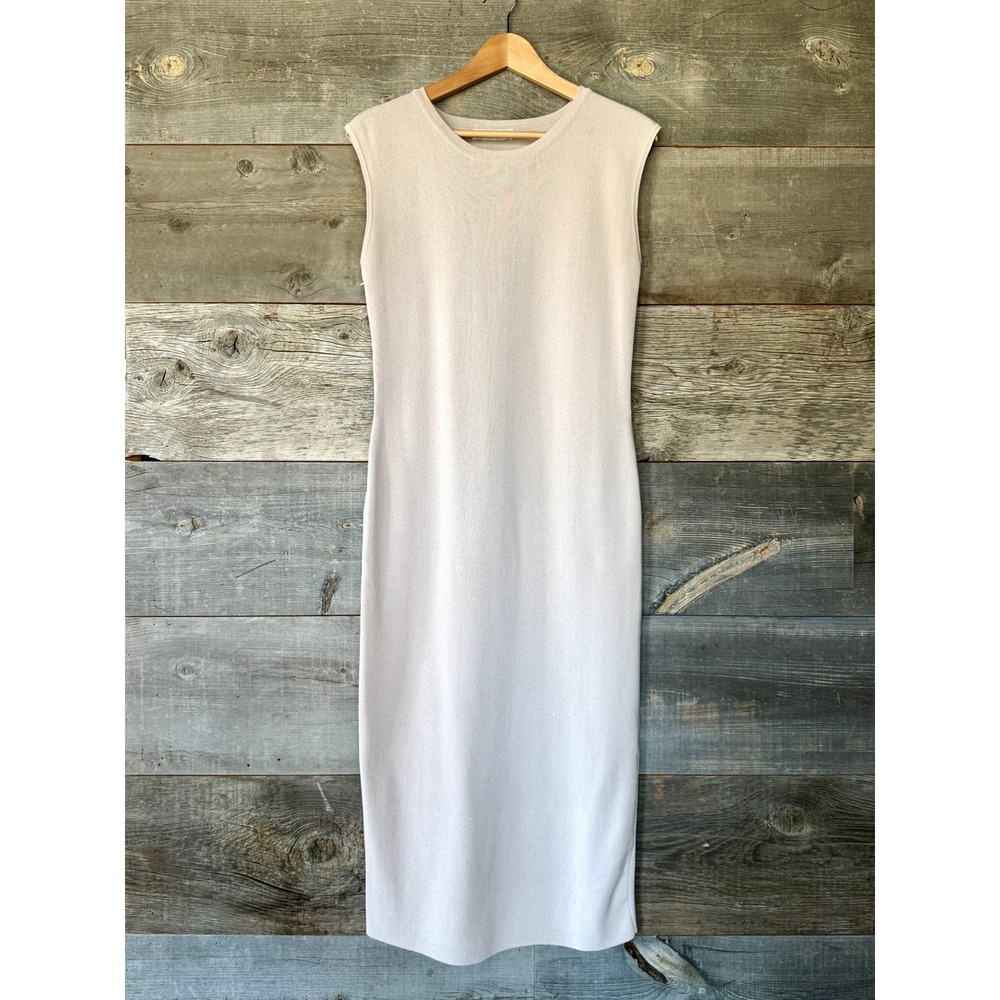 Légoe Heritage Sleeveless Knit Midi Dress 10 Taupe Maternity Stretch Baby Shower